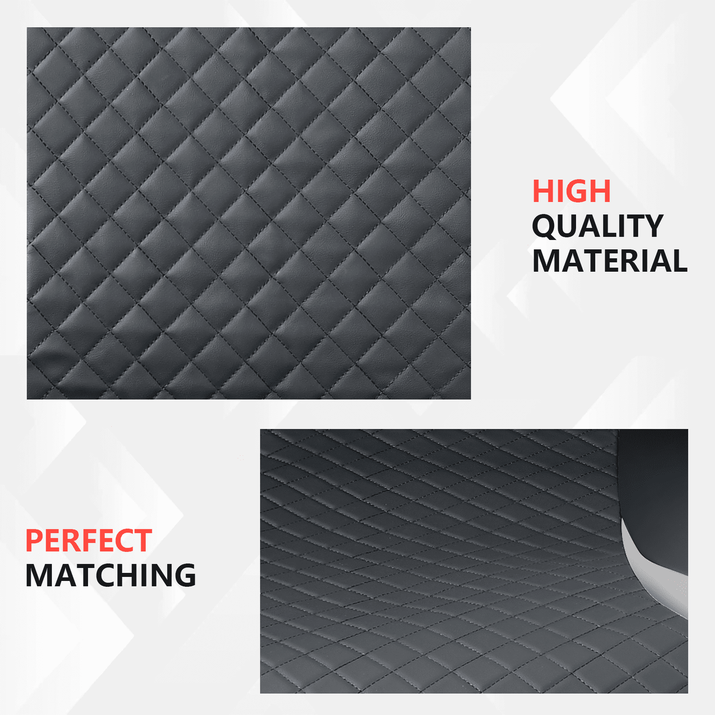 Coverado PVC&Fabric Car Seat Covers, Front and Back Car Seat Protectors, 5 Seats Universal Fit for Most Cars SUV Trucks, Black