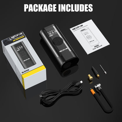 NEXPOW Tire Inflator Portable Air Compressor, 150PSI Cordless Bike Tire Pump with Auto-Shuts off, 8000mAh Air Pump for Car Tires for Car, Bike, Ball