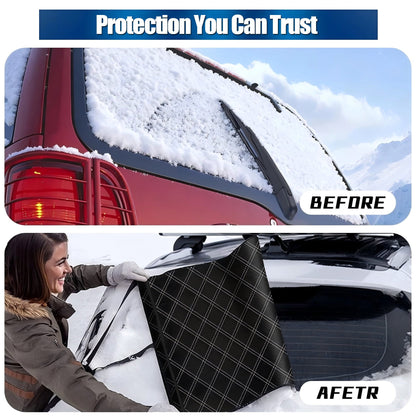 HOMEYA 600D Car Rear Window Snow Cover SUV Back Windshield Winter Dust Rain Ice Protector for SUVs and Trucks