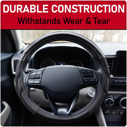 Genuine Dickies Black Carbon Fiber Dura Grip Steering Wheel Cover, 34078PWDI, 1.10 lbs