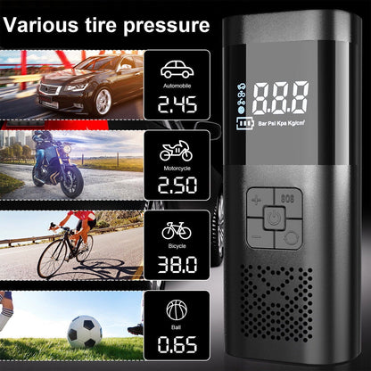 150 PSI Portable Air Compressor Tire Inflator Fits Car Moto Bike Tires Air Pump