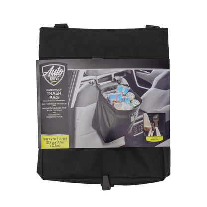 Auto Drive Black Premium Storage Bag Universal Fit on Car Vehicle's Seatback 1 Pack, L10" x W7" x H12"