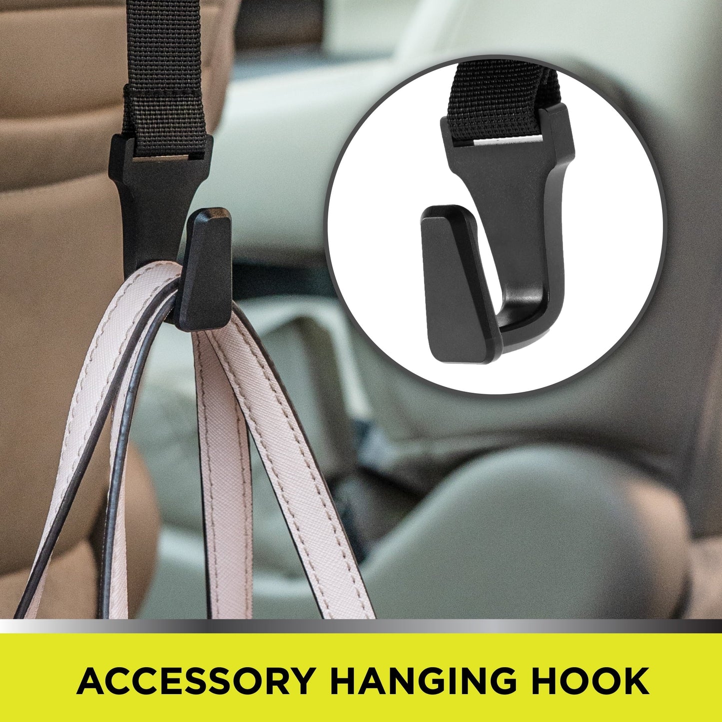 Auto Drive Black Premium Storage Bag Universal Fit on Car Vehicle's Seatback 1 Pack, L10" x W7" x H12"