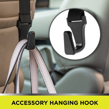 Auto Drive Black Premium Storage Bag Universal Fit on Car Vehicle's Seatback 1 Pack, L10" x W7" x H12"