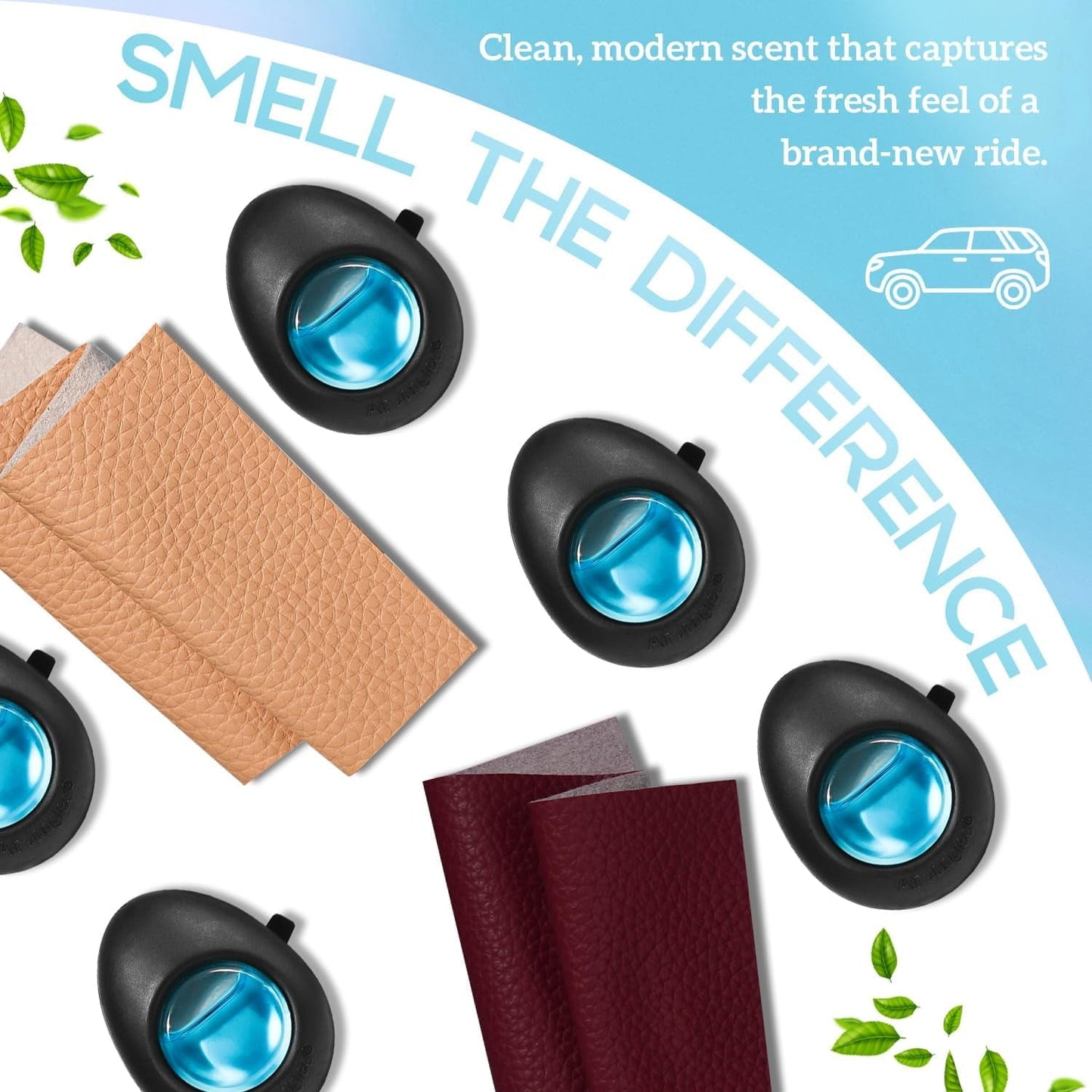 Air Jungles Car Air Freshener Vent Clip 3 Count, New Car Scent, 4 ml Each, Long-Lasting Odor Eliminator for Cars, Trucks, and SUVs