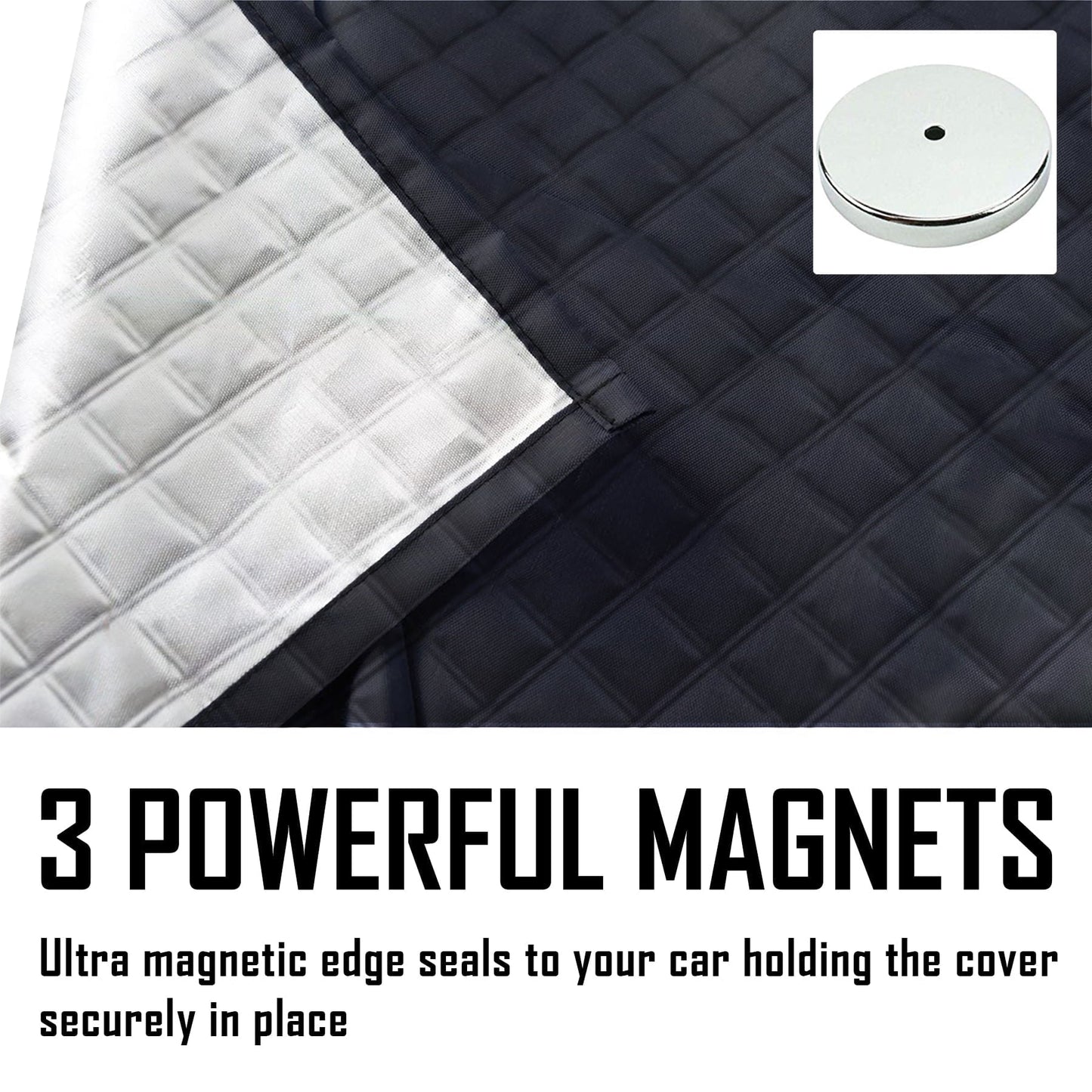 Whiteleopard Car Windshield Snow Ice Cover with 4 Layers Protection, Windshield Cover with Magnetic Edges Used for Protection, Rain and Sun