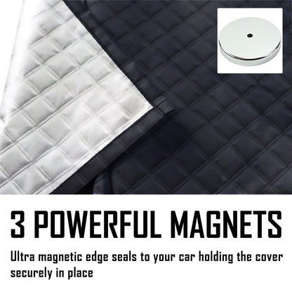 Whiteleopard Car Windshield Snow Ice Cover with 4 Layers Protection, Windshield Cover with Magnetic Edges Used for Protection, Rain and Sun