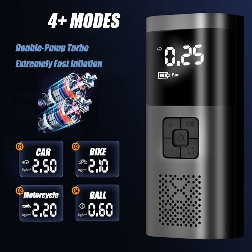 150 PSI Portable Air Compressor Tire Inflator Fits Car Moto Bike Tires Air Pump