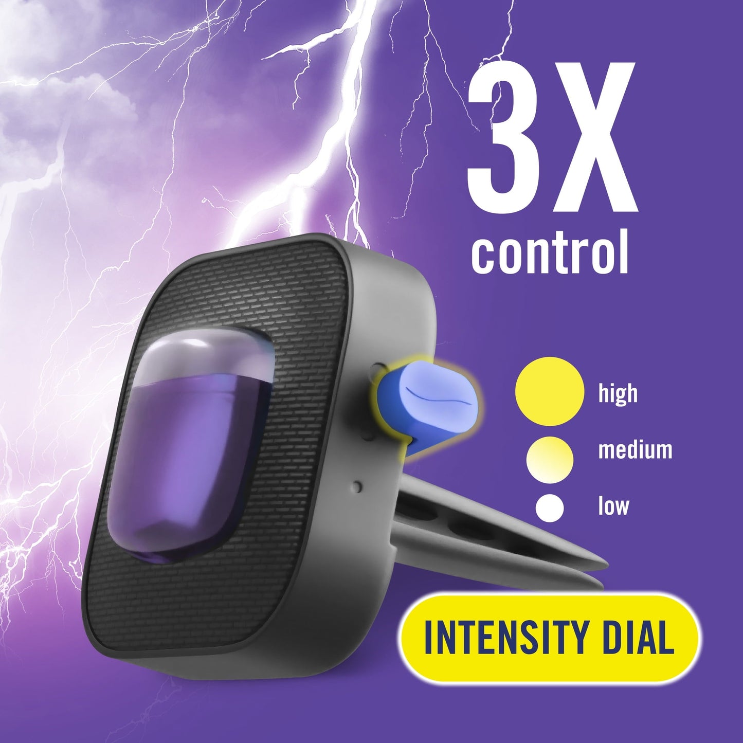 Febreze AUTO Car Air Freshener, Odor-Fighting Car Vent Clip, Midnight Storm, 2 Count