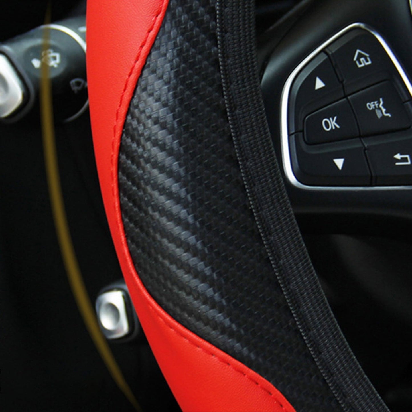 Walbest Microfiber Leather Steering Wheel Cover Breathable Auto Car Steering Wheel Cover for Men and Women Universal 15 Inches (Red)