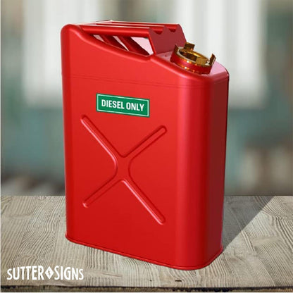 Sutter Signs 6pc Diesel Only & Gasoline Only Stickers for Fuel Tank | Weatherproof Adhesive Decals for Trucks, Tractors, Fuel Cans, Gas Caps