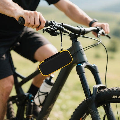 Case Compatible with Airmoto Portable Air Pump 120 PSI Air Compressor, Car Tire Inflator Storage Bag for Accessories-Black+ Yellow Zipper