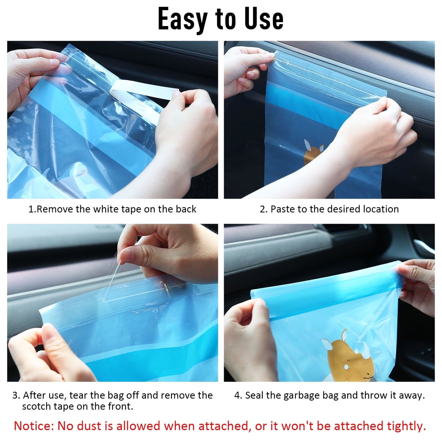 Upgraded Car Trash Bag, 45pcs Easy Stick-On Disposable Car Garbage Bags, Durable Waterproof Leak-proof Vomit Bag, Kitchen Storage Bag, Suitable for Car Bedroom Bathroom Office Study Room