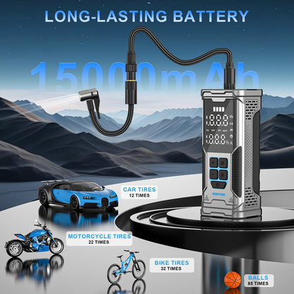 AVAPOW Cordless Tire Inflator, 180PSI Portable Air Compressor, Air Pump for Car Tires with Digital Pressure Gauge, LED Light, Auto Shutoff