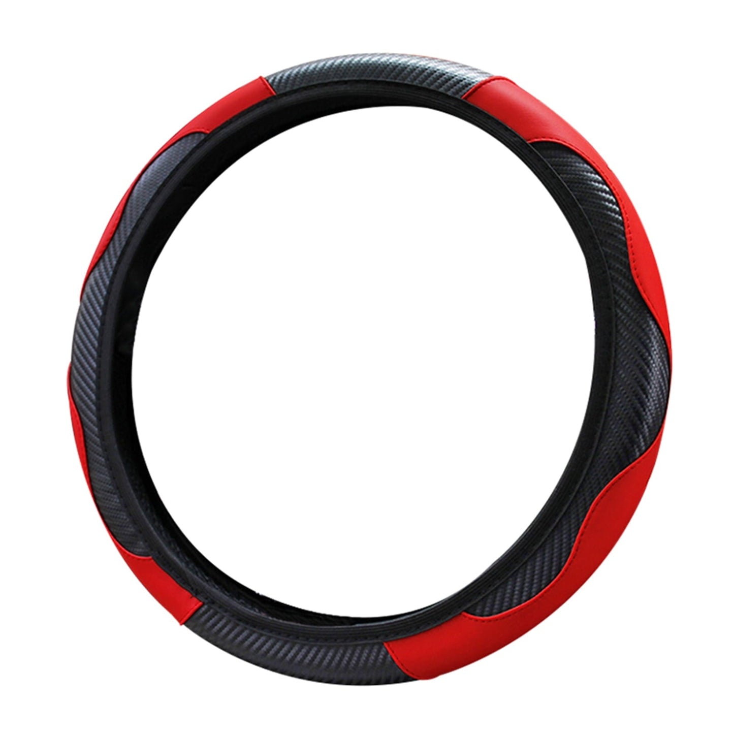 Walbest Microfiber Leather Steering Wheel Cover Breathable Auto Car Steering Wheel Cover for Men and Women Universal 15 Inches (Red)