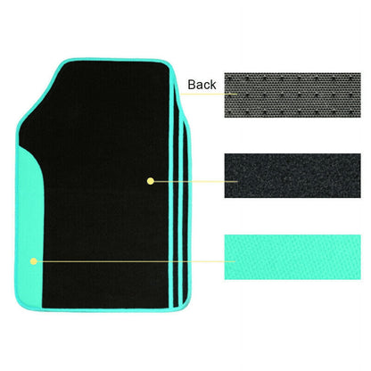 Flying Banner Mint Green Universal Car Floor Mats, Anti-Slip, 4 Piece Fits Car Truck SUV
