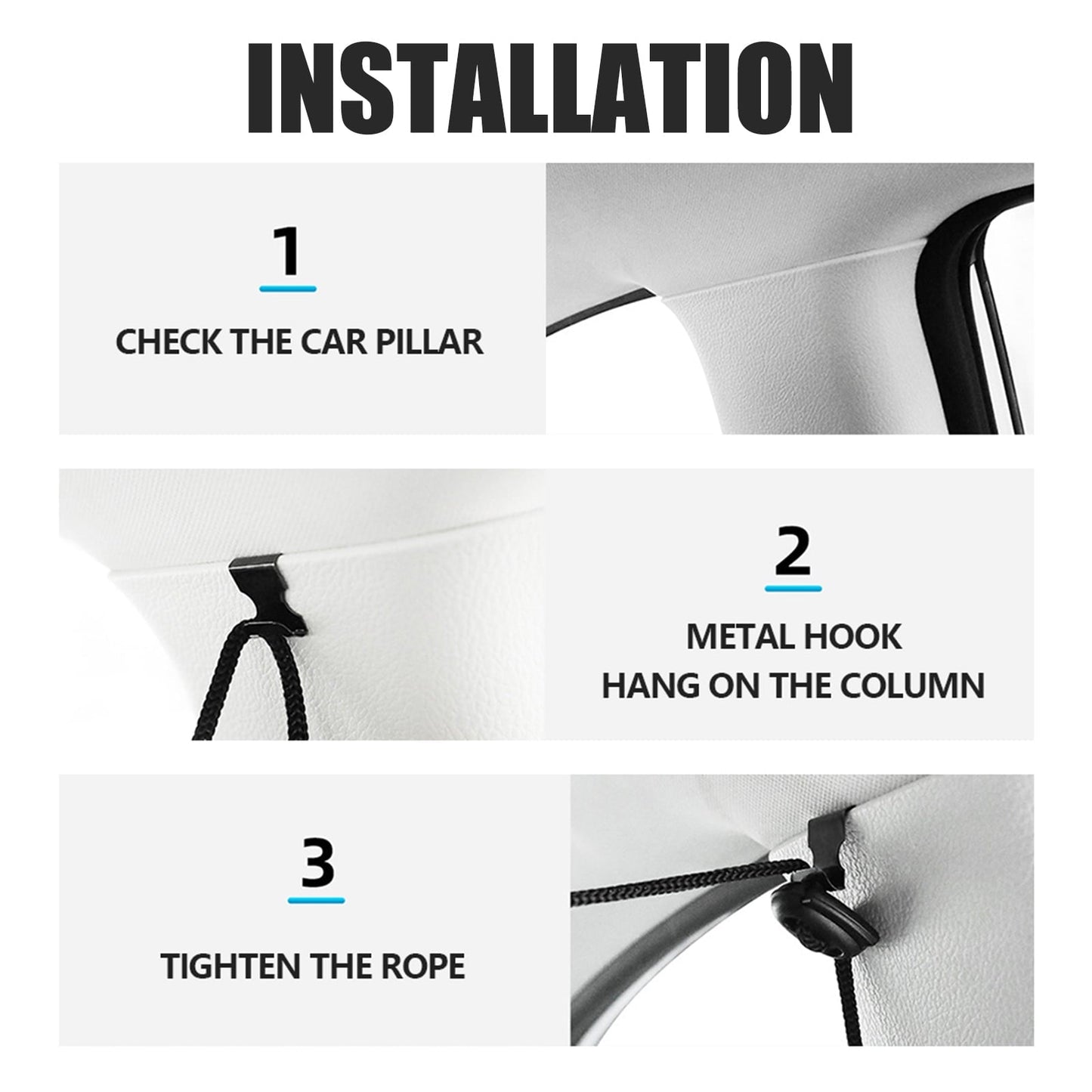 Xiyztok 3PCS Car Privacy Curtains Universal Divider Curtain Between Rear Seat Auto Blackout Sun Shades Side Window Covers Accessories for Travel Camping Nap Sleeping