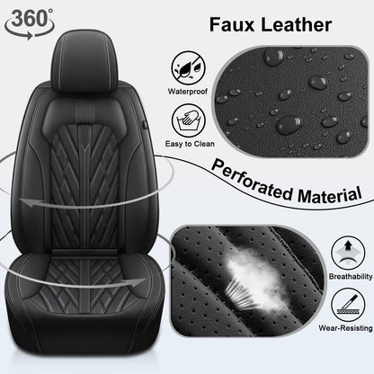 AOMSAZTO Car Seat Covers Fit for Toyota RAV4 2013-2025 Full Set Leather Seat Cushion Waterproof Automotive Seat Protectors(5 Seats,Black)