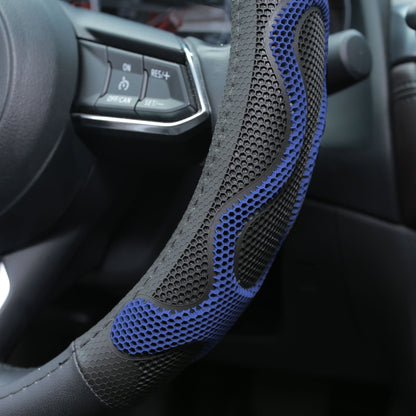 FH Group Universal PU Leather Car Steering Wheel Covers w/ Anti-Slip Grip Fits 14.5"-15.5"