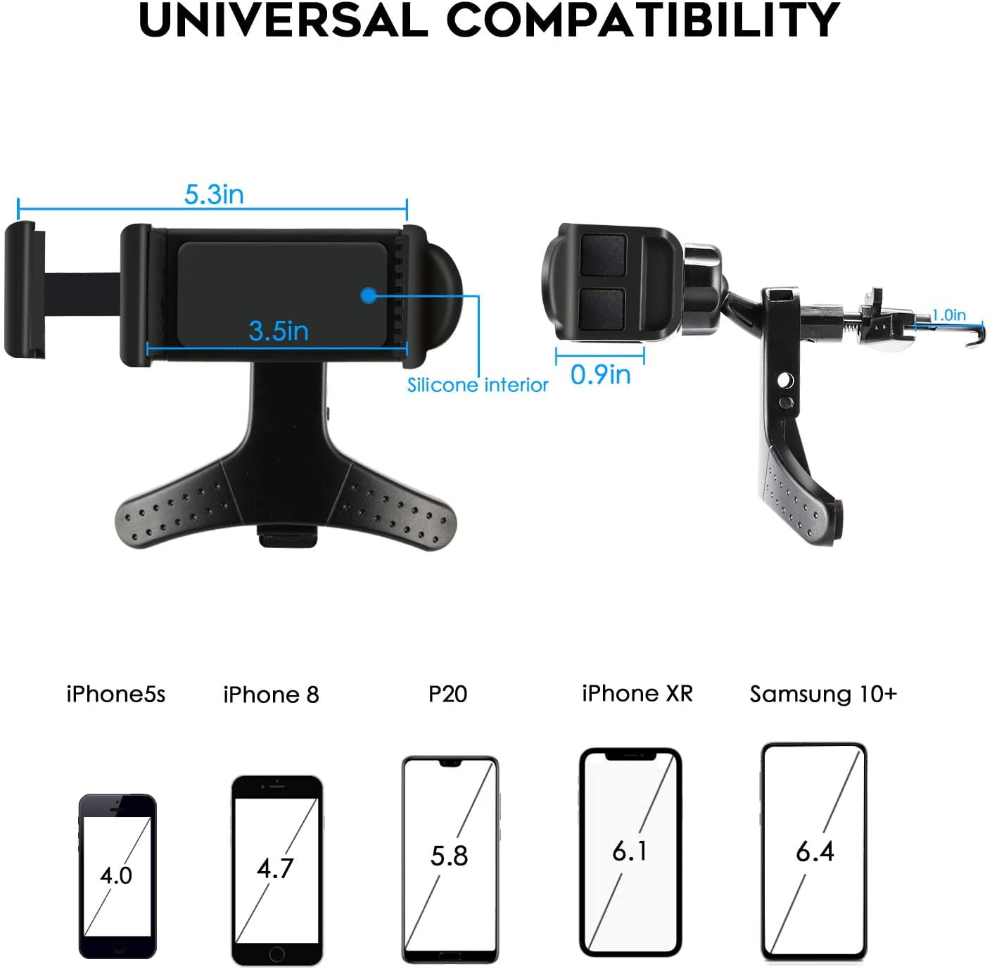 GUANDA Car Phone Holder for Air Vent, Secure Hook Clip with 360° Adjustable Mount, Compatible with iPhone, Samsung and Android Phones