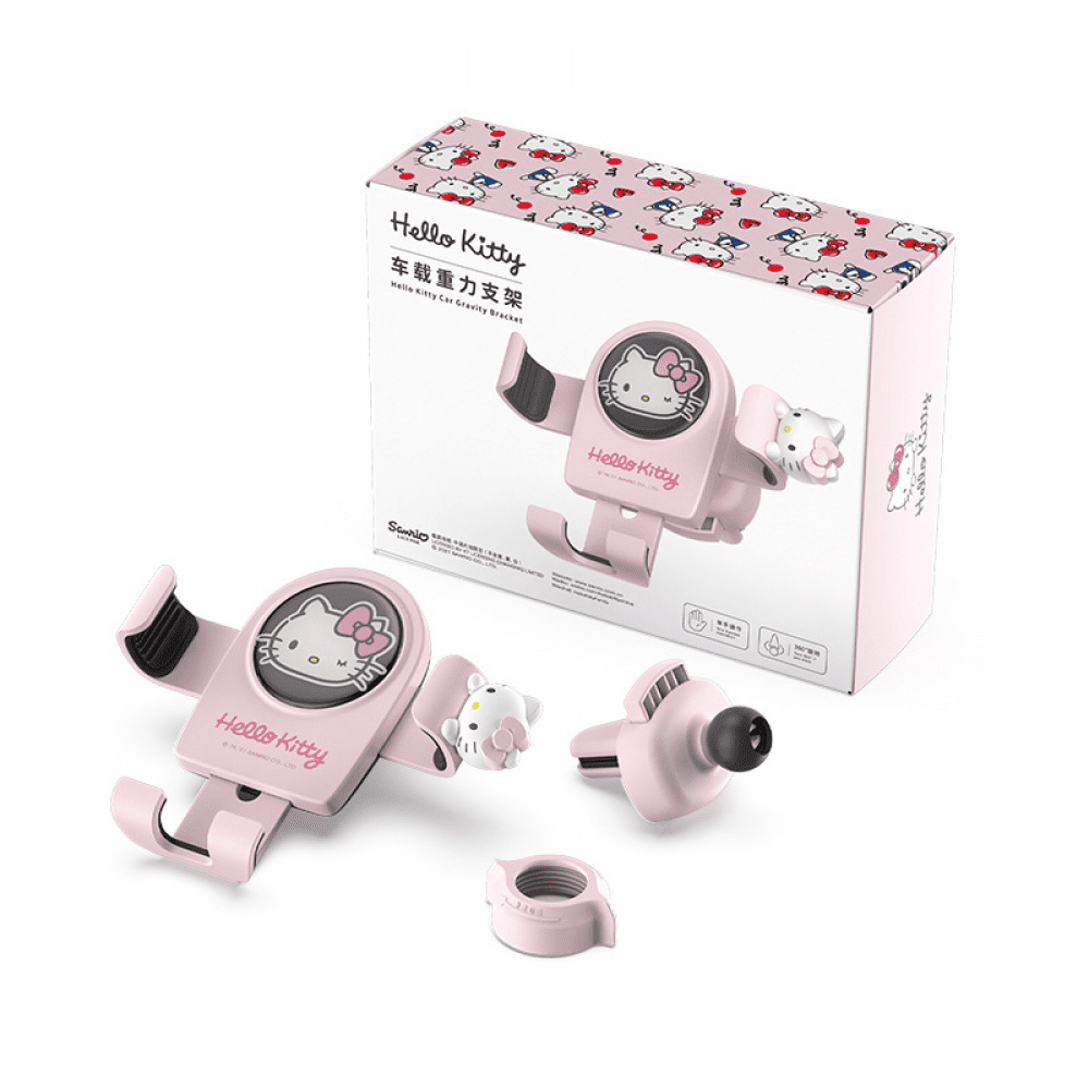 WANNGWEE Hello Kitty Phone Mount for Car, Pink Cat Air Vent Clip Car Phone Holder Mount Fit for All Cell Phone, Pretty Car Accessories for Women and Girls WW728#1632