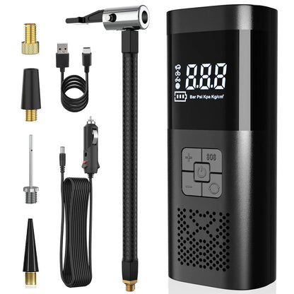 150 PSI Air Compressor Tire Inflator Fits Car Moto Bike Tires Air Pump Portable