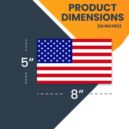 Magnet Me Up American Flag Vinyl Automotive Magnet Decal, 5x8 In, Red, White and Blue