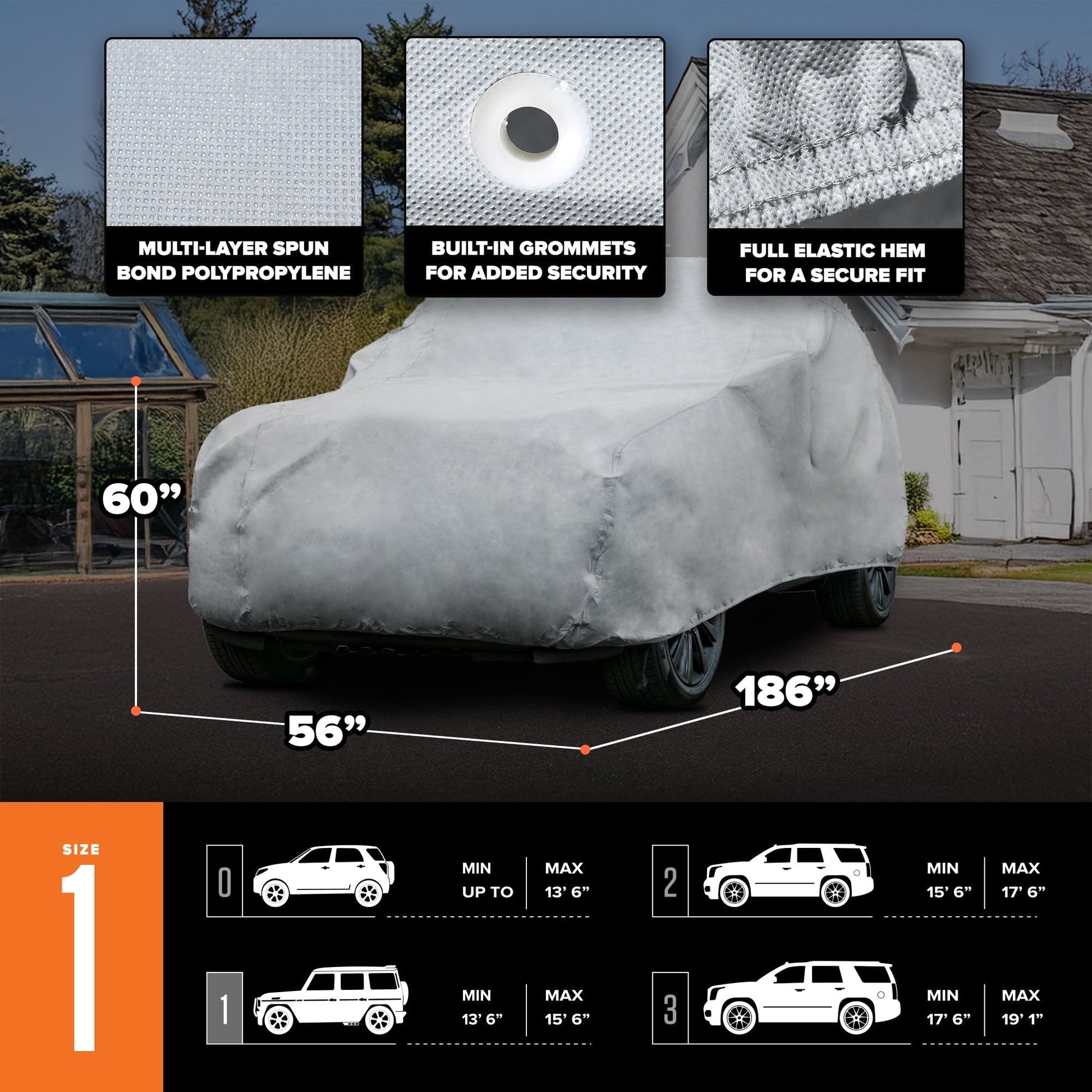 Budge Ultra SUV Car Cover, Durable, UV & Water-Resistant SUV Protection, Size 1 for Midsize Vehicles