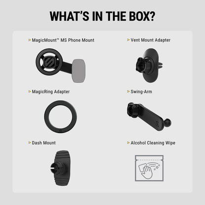 Scosche SMS2ODVR-SP MagicMount MS 5-in-1 MagSafe Car Phone Mount - Back of Screen, Dash or Vent Mount