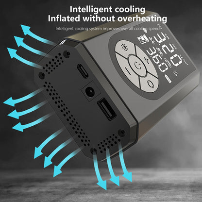 Tire Inflator Portable Air Compressor, 160 PSI Portable Air Pump, 3X Faster Air Pump with Digital Pressure Gauge, LED Light, and Multiple Adapters for Car, Moto, Bike, and Other Inflatables