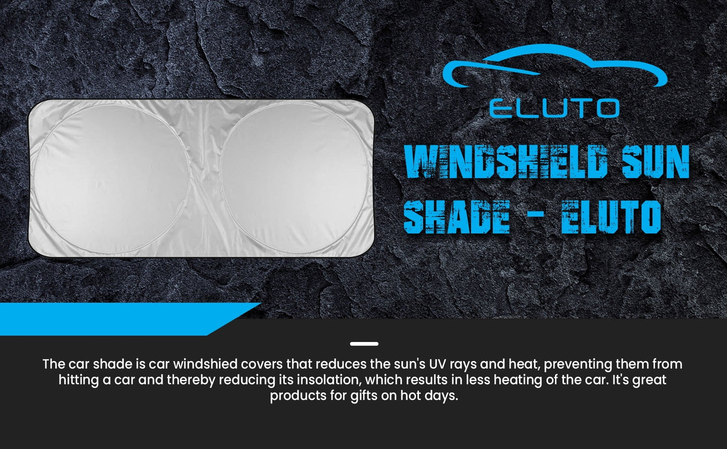 Audew Windshield Visor - High Quality Silver-Coated Polyester Car Sun Visor | Keep Your Car Cool, Protect Your Electronics, and Fit Your Windshield Perfectly