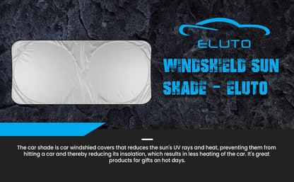 Audew Windshield Visor - High Quality Silver-Coated Polyester Car Sun Visor | Keep Your Car Cool, Protect Your Electronics, and Fit Your Windshield Perfectly