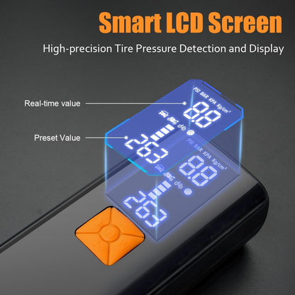 Tire Inflator Portable Air Compressor, Air Pump for Car Tires with Tire Pressure Gauge 150 PSI