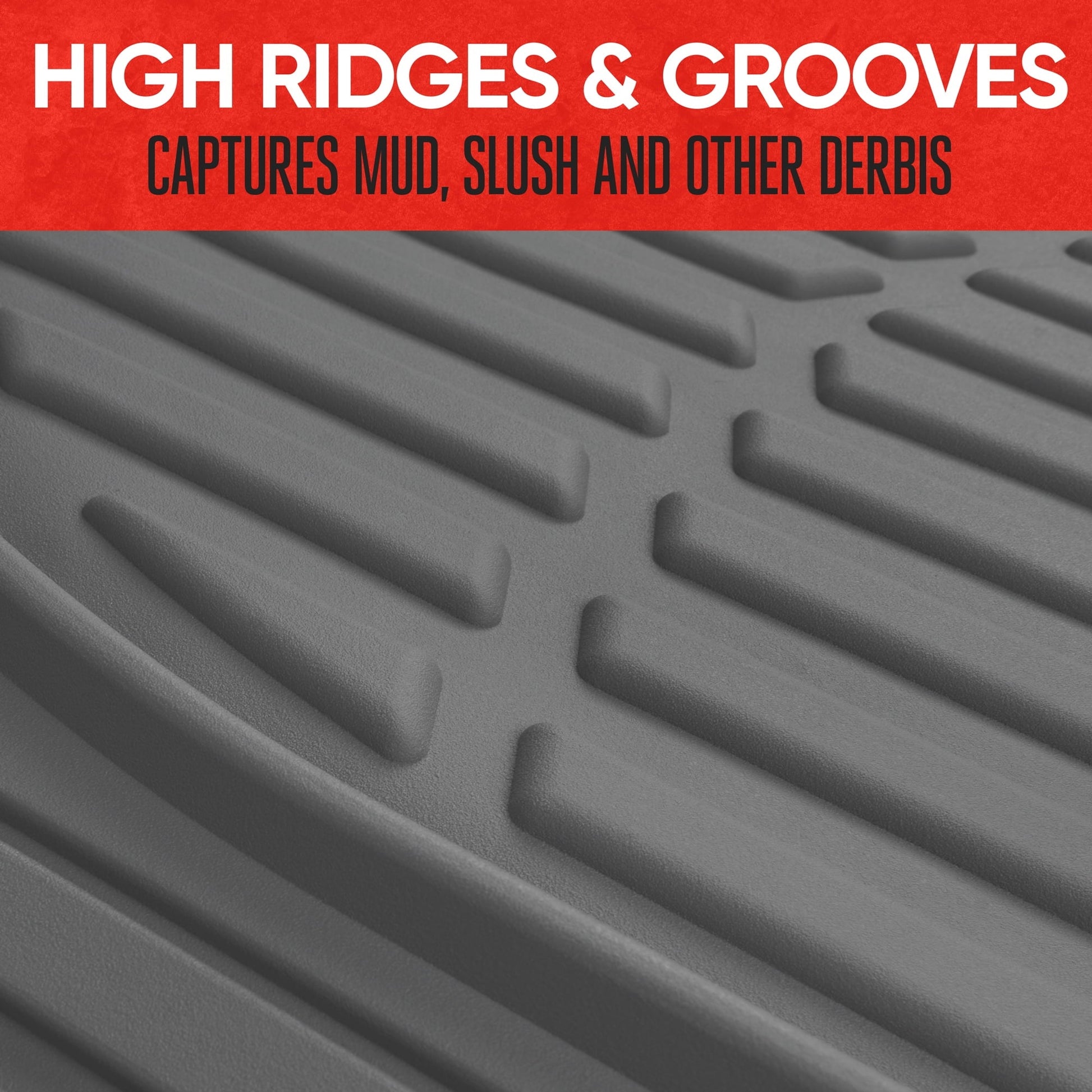 Motor Trend Original FlexTough Gray Rubber Car Floor Mats with Trunk Cargo Liner - All Weather Automotive Floor Mats, Heavy Duty Trim to Fit Design, Floor Liners for Cars Truck Van SUV