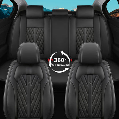 AOMSAZTO Car Seat Covers Fit for Toyota RAV4 2013-2025 Full Set Leather Seat Cushion Waterproof Automotive Seat Protectors(5 Seats,Black)