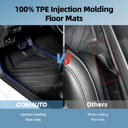 COMAUTO Floor Mats for Honda Civic 2022-2025 Sedan Hatchback Si(Include Sport,Not Hybrid)&Acura Integra 2023 2024 3D Custom Fit All Weather TPE Accessories,Full Set of 3 for Front,Rear