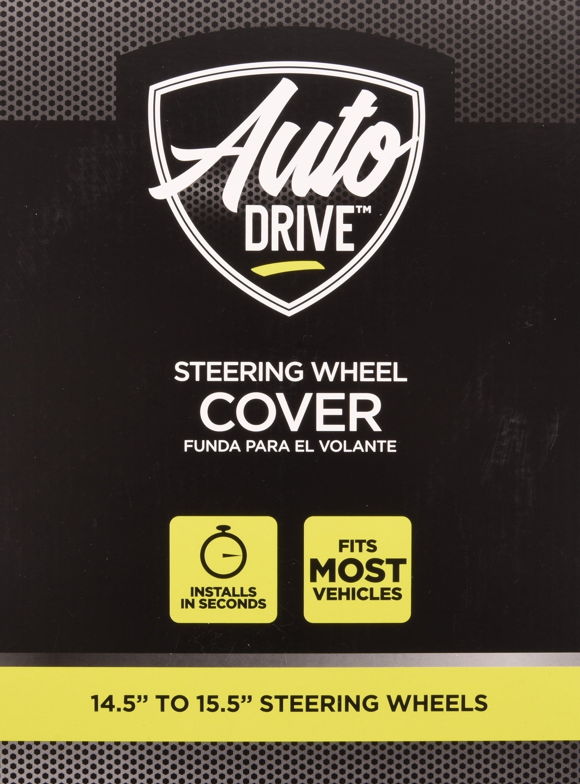 Auto Drive Universal Black Neoprene Waterproof Steering Wheel Cover, Set of 1, Fit for Cars, SUVs, Trucks